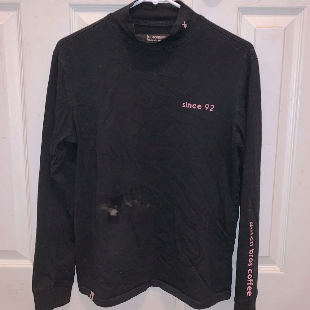 Dutch Bros Black Long Sleeve T-Shirt, 100% Cotton